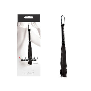 BONDAGE, FETISH & KINK Sinful Vinyl Whip Black