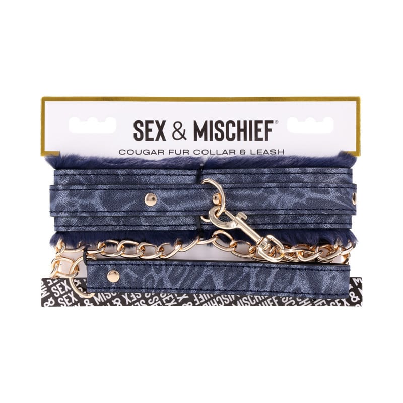 BONDAGE, FETISH & KINK SS S&M Cougar Fur Collar & Leash