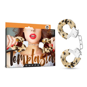 BONDAGE, FETISH & KINK Temptasia Faux Fur Cuffs Leopard