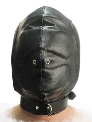 Bondage Gear Padded Leather Hood - MediumLarge