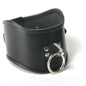 Bondage Gear Strict Leather Locking Posture Collar- Large