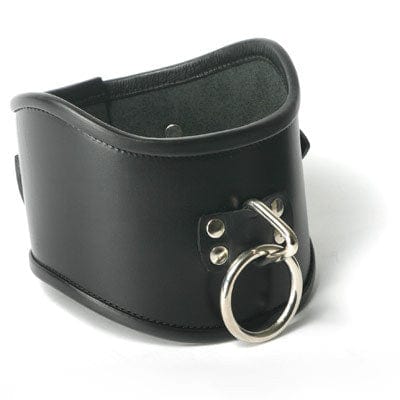 Bondage Gear Strict Leather Locking Posture Collar- Medium