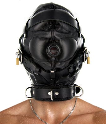 Bondage Gear Strict Leather Sensory Deprivation Hood- SM