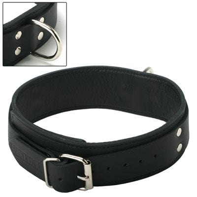 Strict Leather Standard Lined Collar with D-Ring – Black