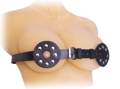 Strict Leather Spiked Breast Binder with Nipple Openings – Black