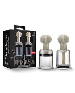 Breast Ticklers Blush Temptasia Clit & Nipple Large Twist Suckers - Clear Set of 2