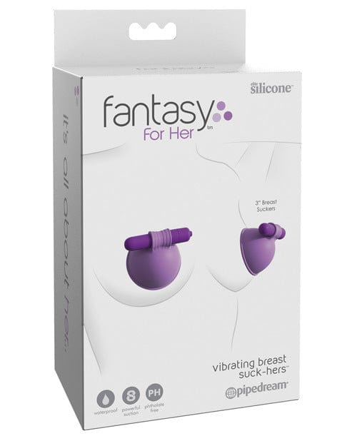 Fantasy For Her purple vibrating breast suction cups