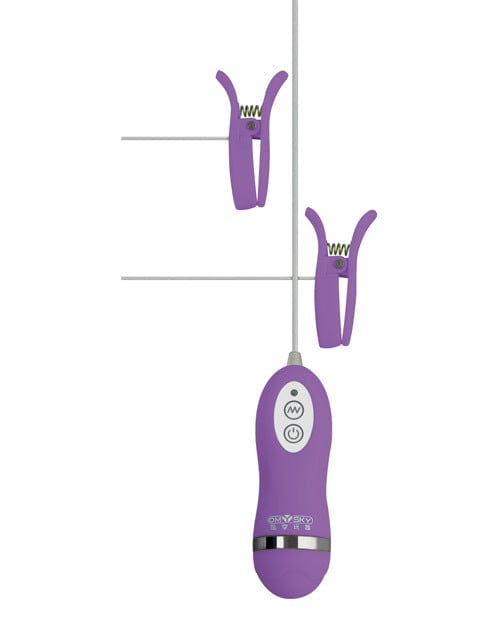 Breast Ticklers GigaLuv Vibro Clamps - 10 Functions Purple