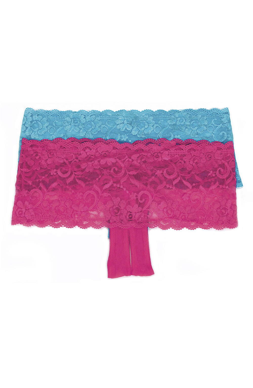 Briefs & Thongs Shirley of Hollywood 59 Stretch Lace Boy Short Turquoise