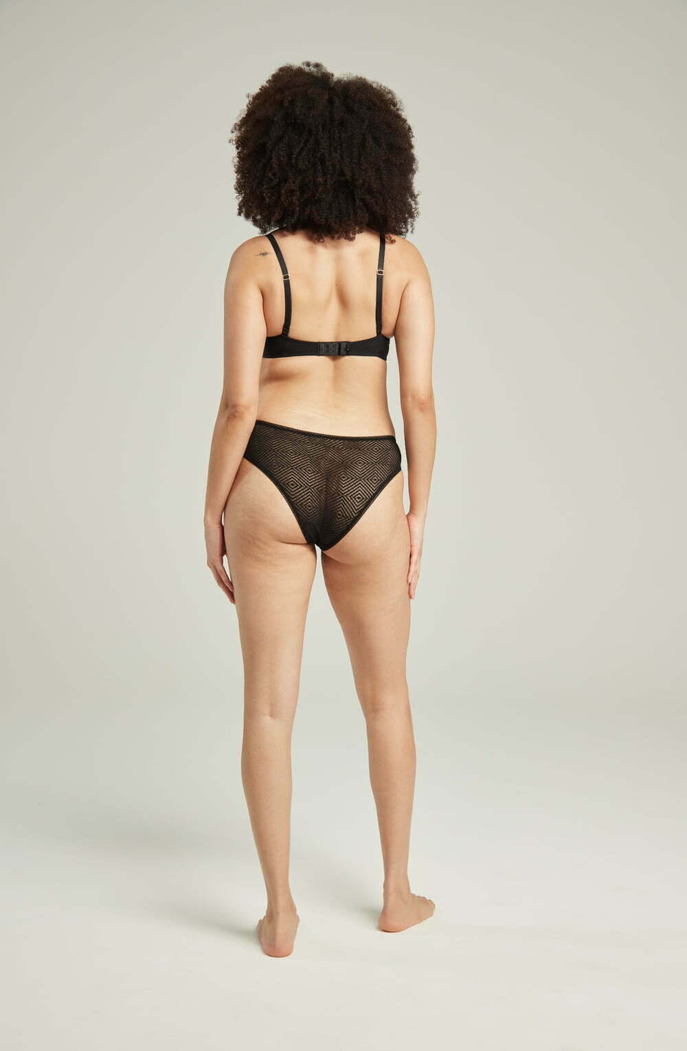 Briefs & Thongs The Sheer Deco High Leg Brief Black