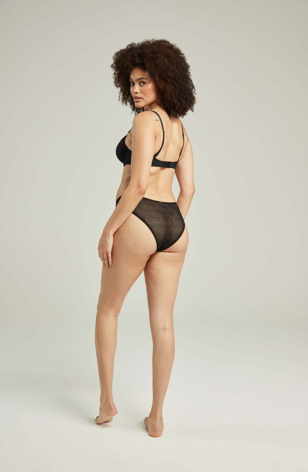 Briefs & Thongs The Sheer Deco High Leg Brief Black