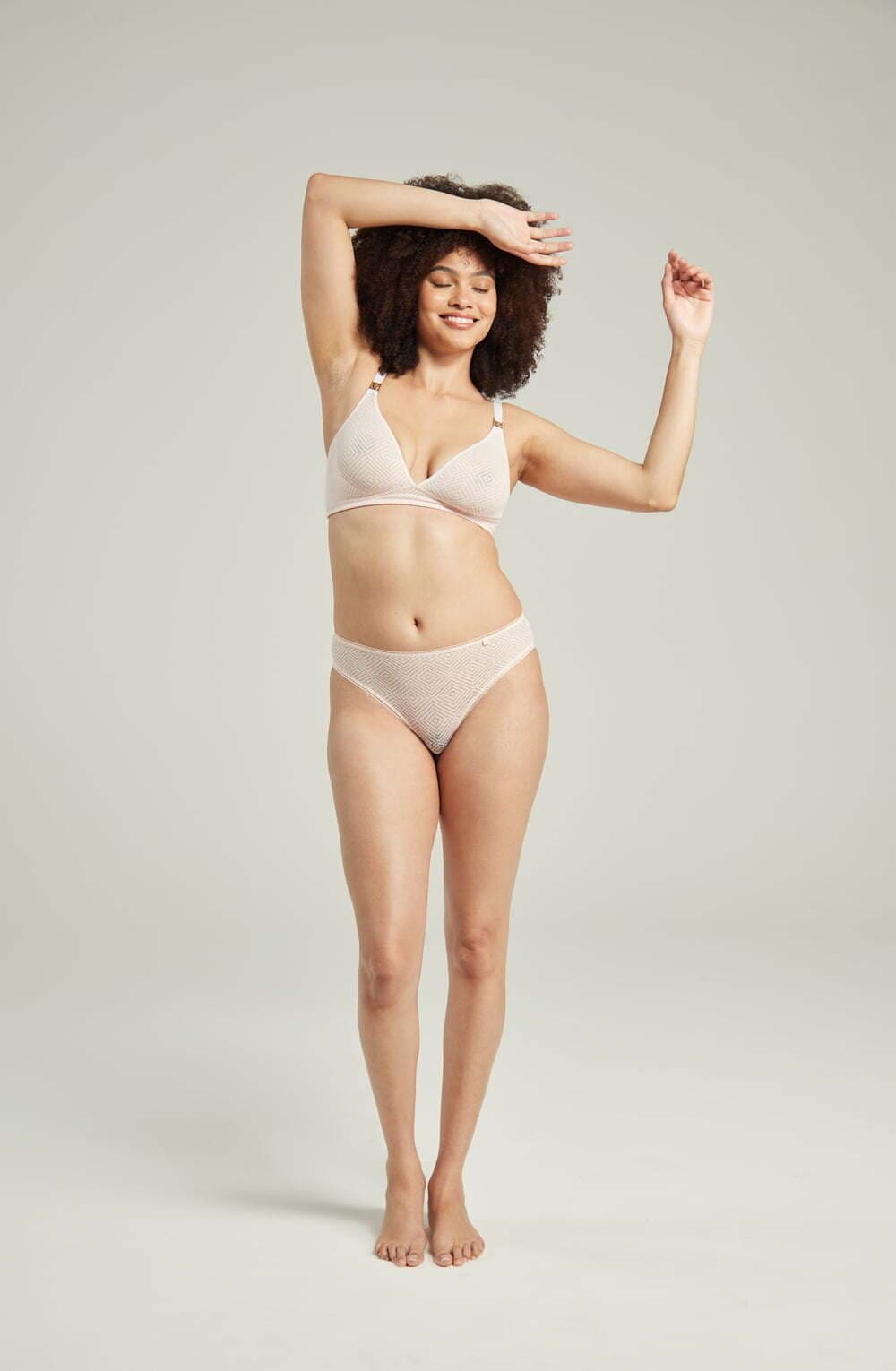 Briefs & Thongs The Sheer Deco High Leg Brief Blush Pink
