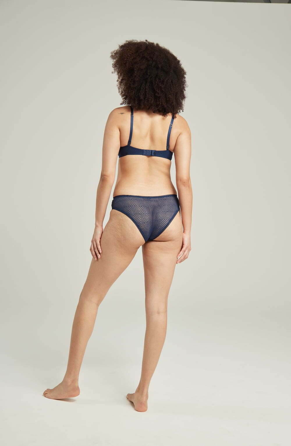 Briefs & Thongs The Sheer Deco High Leg Brief Navy