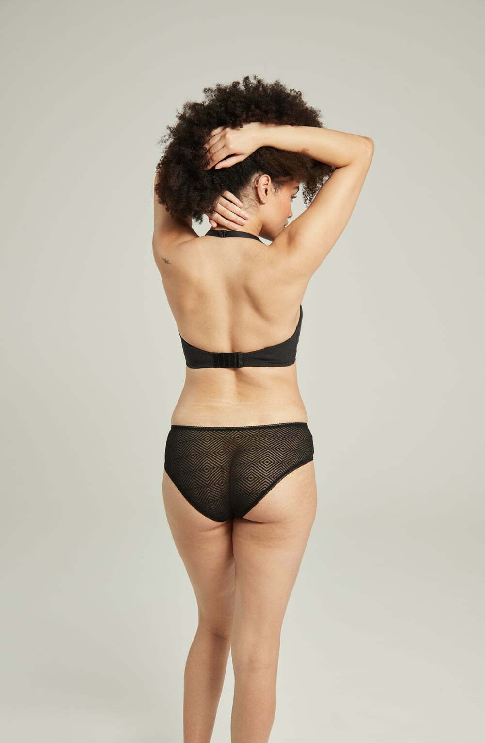 Briefs & Thongs The Sheer Deco Hipster Brief Black