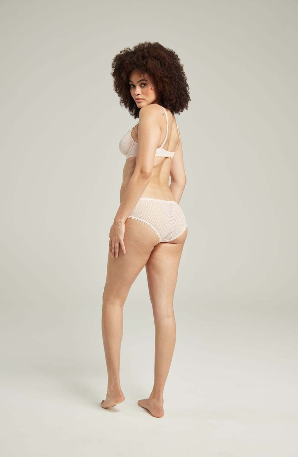 Briefs & Thongs The Sheer Deco Hipster Brief Blush Pink
