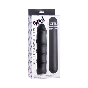 BULLETS AND EGGS BANG! XL Bullet & Swirl Sili Sleeve Blk
