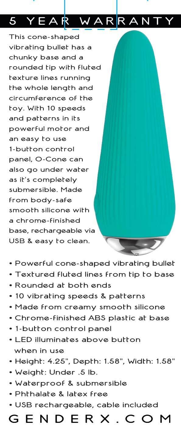 Bullets & Eggs O-Cone Rechargeable Vibrating Bullet - Teal