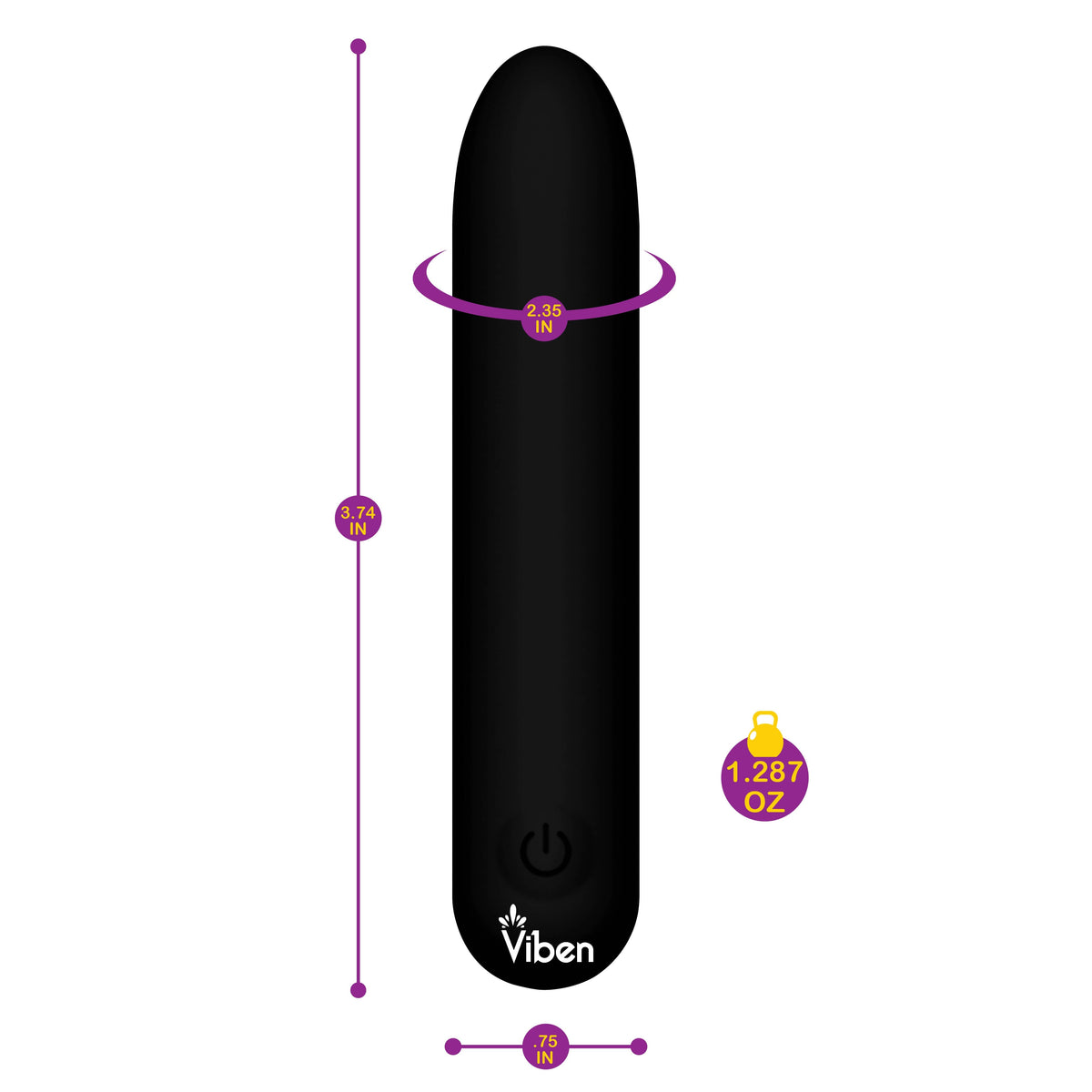 Bullets & Eggs Viben Bombshell Flexible Bullet Vibrator - Black