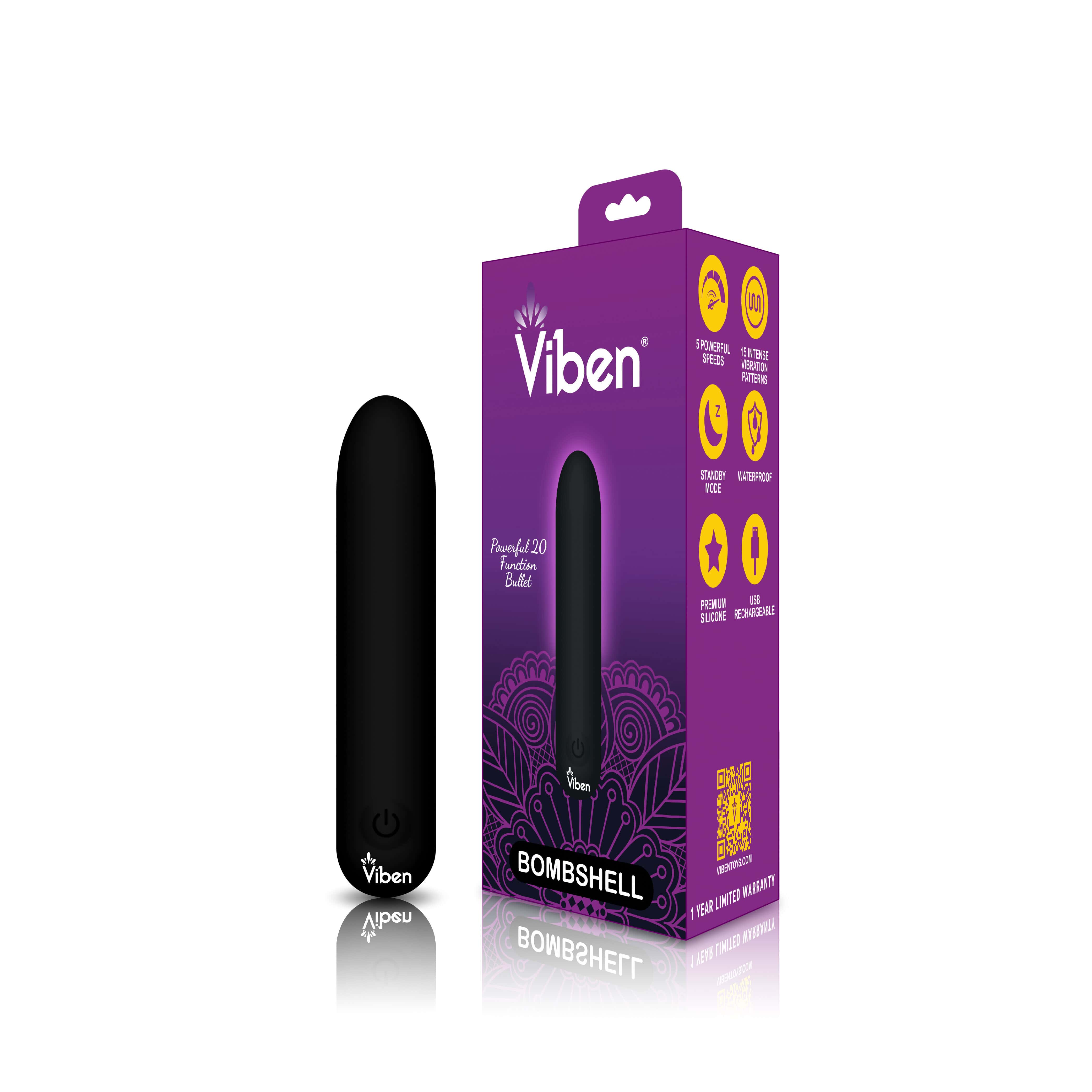 Bullets & Eggs Viben Bombshell Flexible Bullet Vibrator - Black