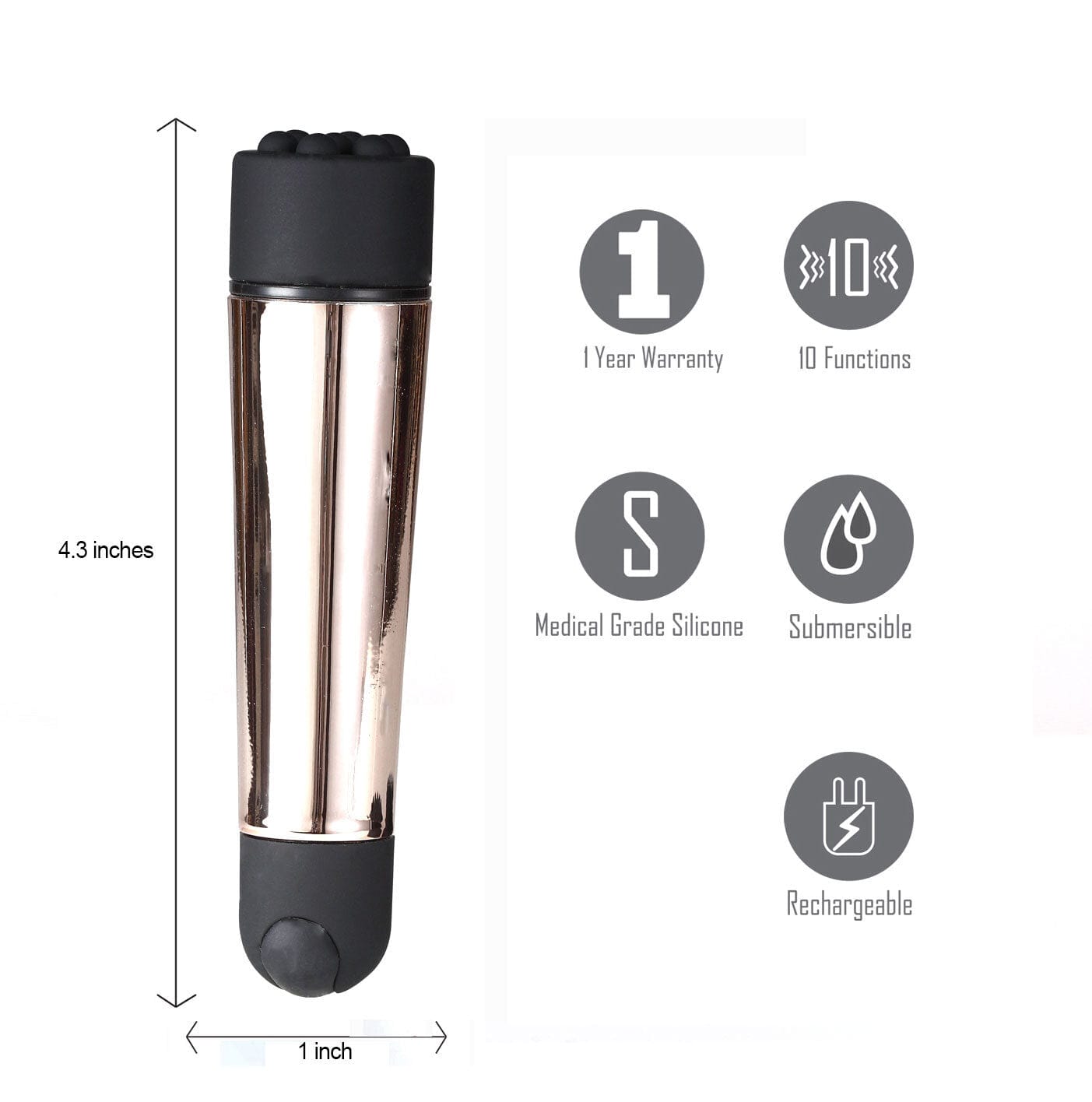 Bullets Maia Pocket Plus Rechargeable Pocket Massager - Rose Gold