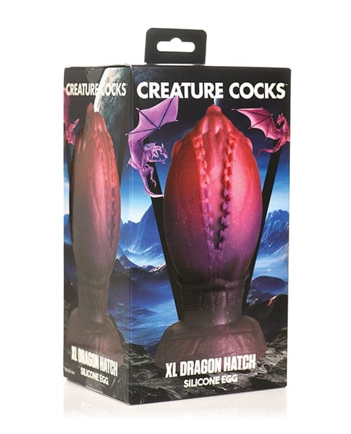 Butt Plugs Creature Cocks Dragon Hatch Silicone Egg - XL Multi Color