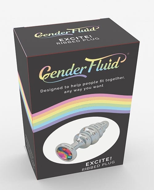 Butt Plugs Gender Fluid Excite! Ribbed Plug - Silver