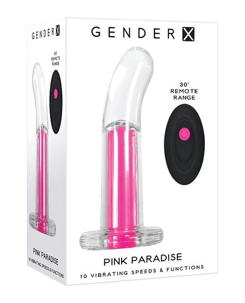 Butt Plugs Gender X Pink Paradise Remote Vibrating Plug - Clear/Pink