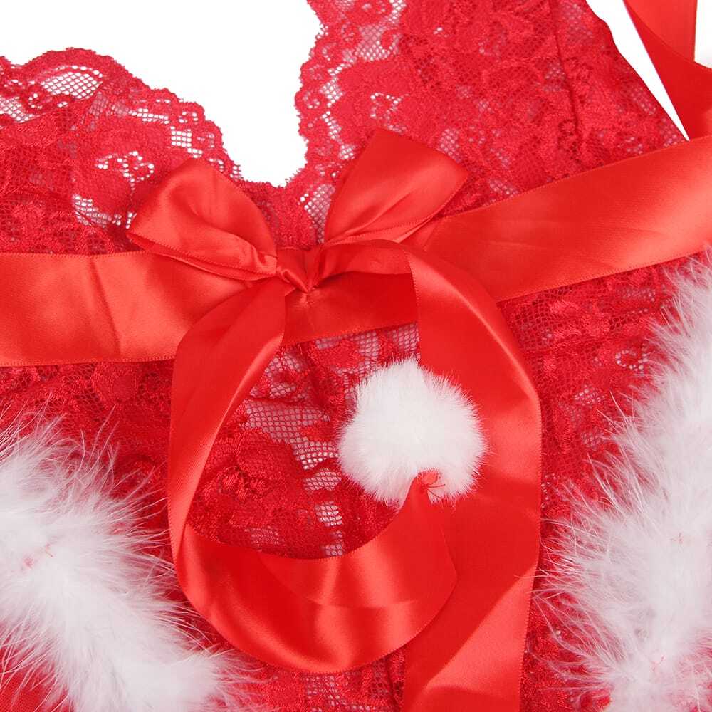 Christmas YesX YX874Q Christmas Sexy Halter Neck Teddy Up To 4XL