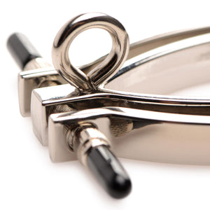 Clit Clamps Pussy Tugger Adjustable Pussy Clamp With Leash - Silver