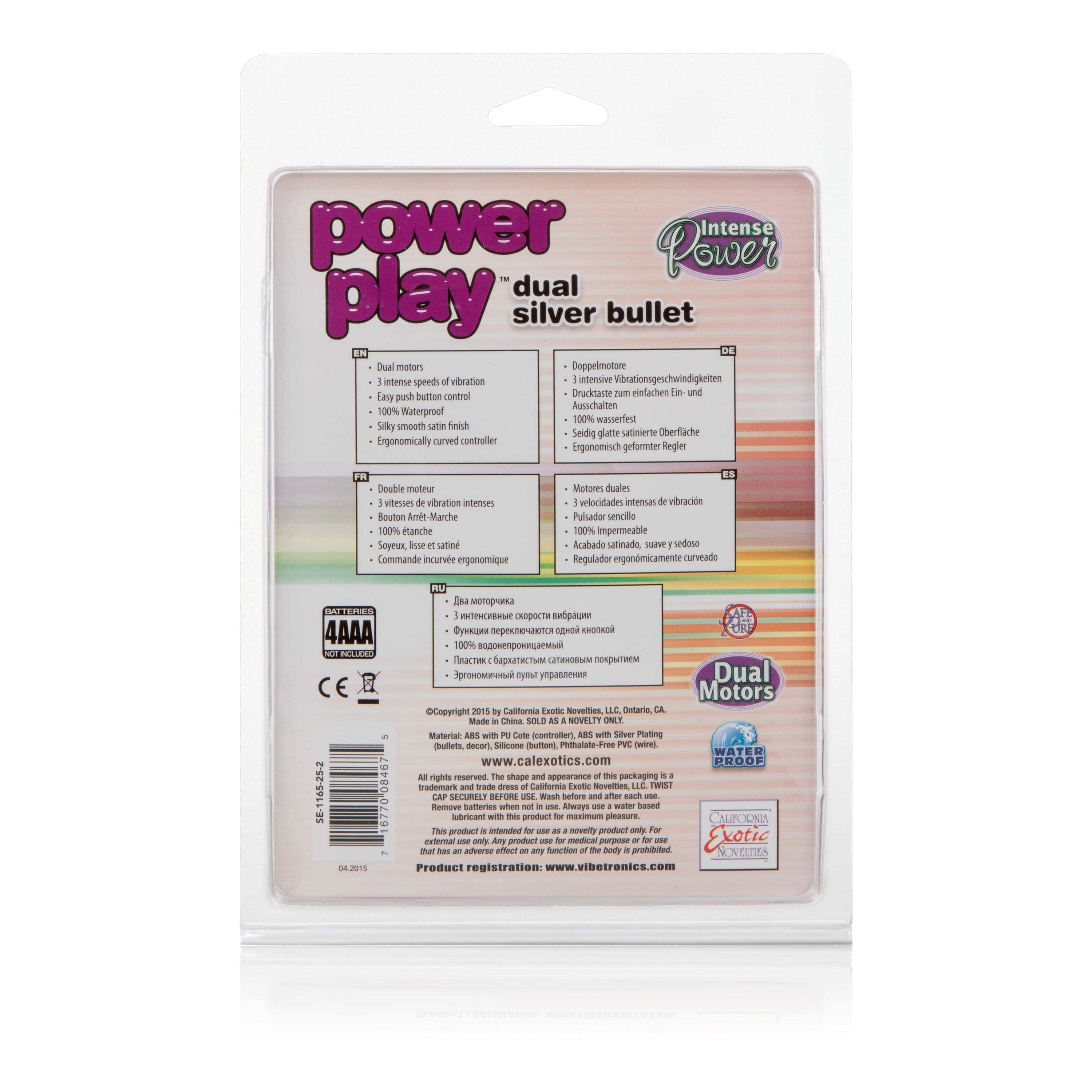 Clit Stimulators Power Play Dual Silver Bullet