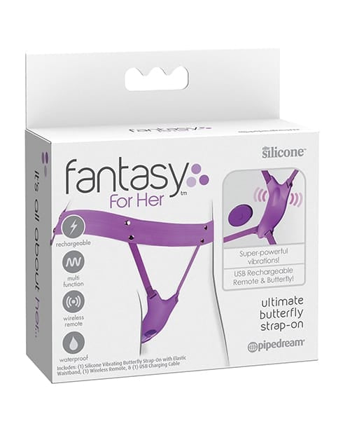 Clit Ticklers Fantasy For Her Ultimate Butterfly Strap On - Purple