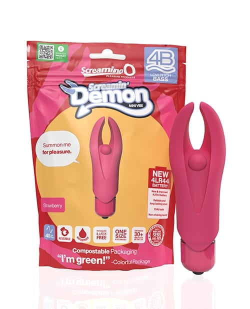 Clit Ticklers Screaming O 4B Demon Mini Vibe - Strawberry