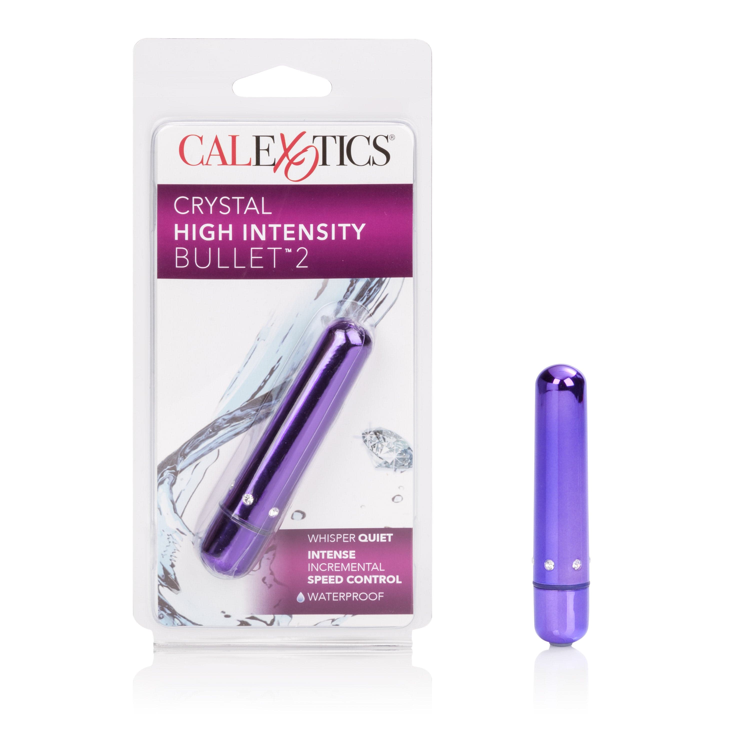 Clitoral Vibrators CalExotics Crystal High Intensity Bullet 2 - Purple
