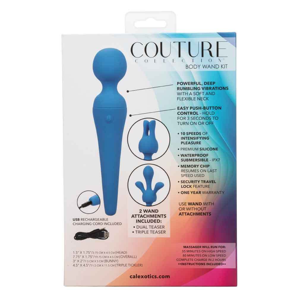 Clitoral Vibrators Couture Collection Body Wand Kit - Blue