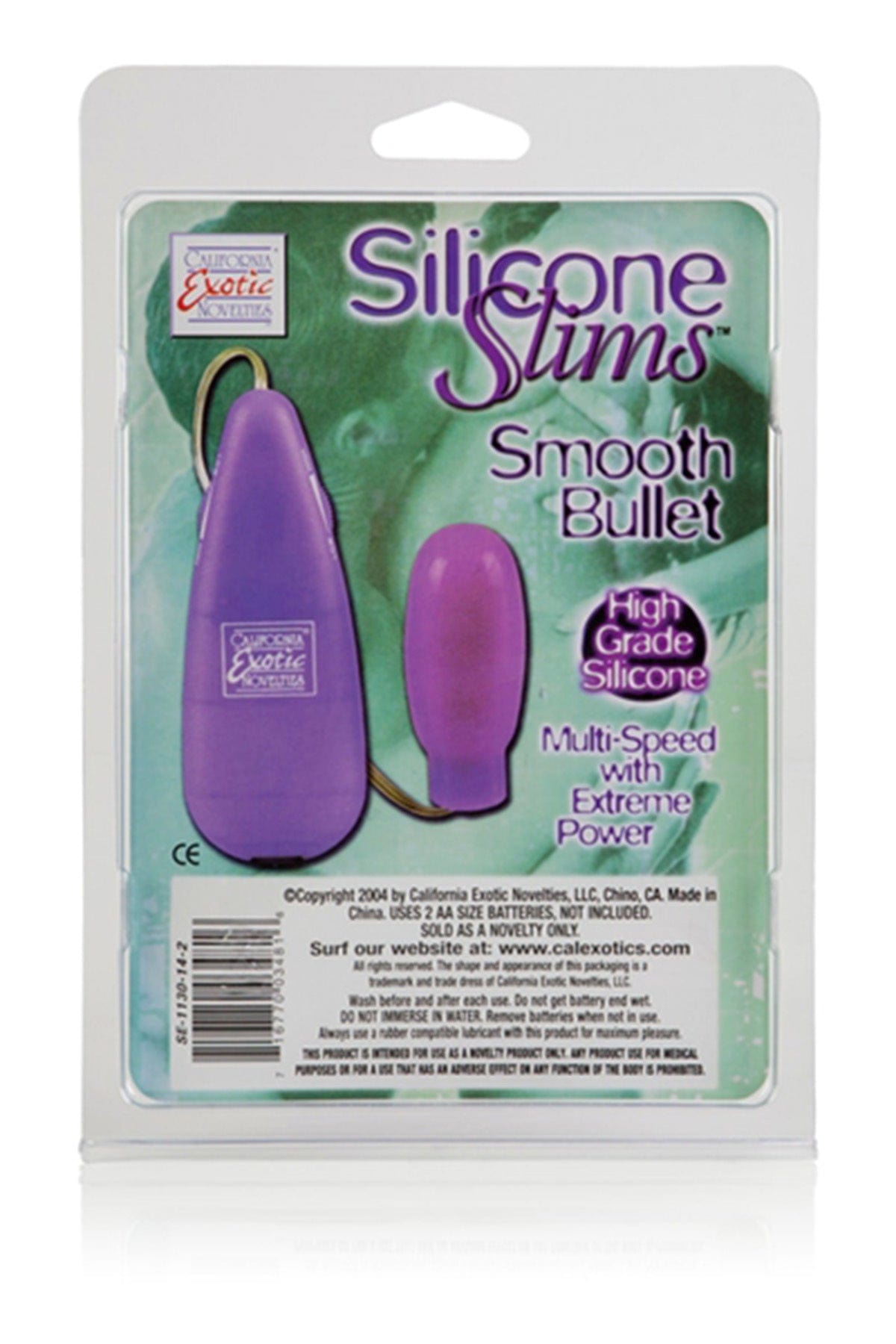 Clitoral Vibrators Silicone Slims Vibrating Smooth Bullet - Purple
