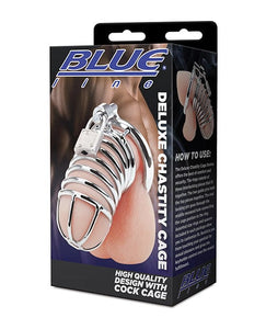 Cock Cages Blue Line Deluxe Chastity Cage - Silver