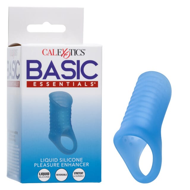 Basic Essentials liquid silicone reversible cock ring with support strap