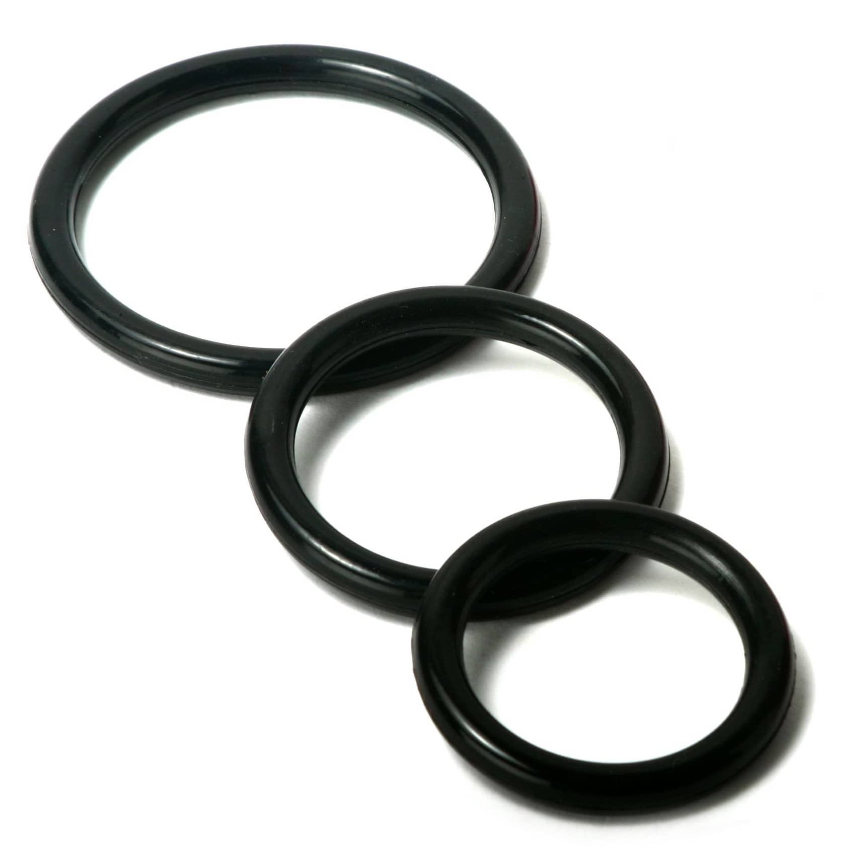 Cock Rings Trinity Silicone Cock Rings Black