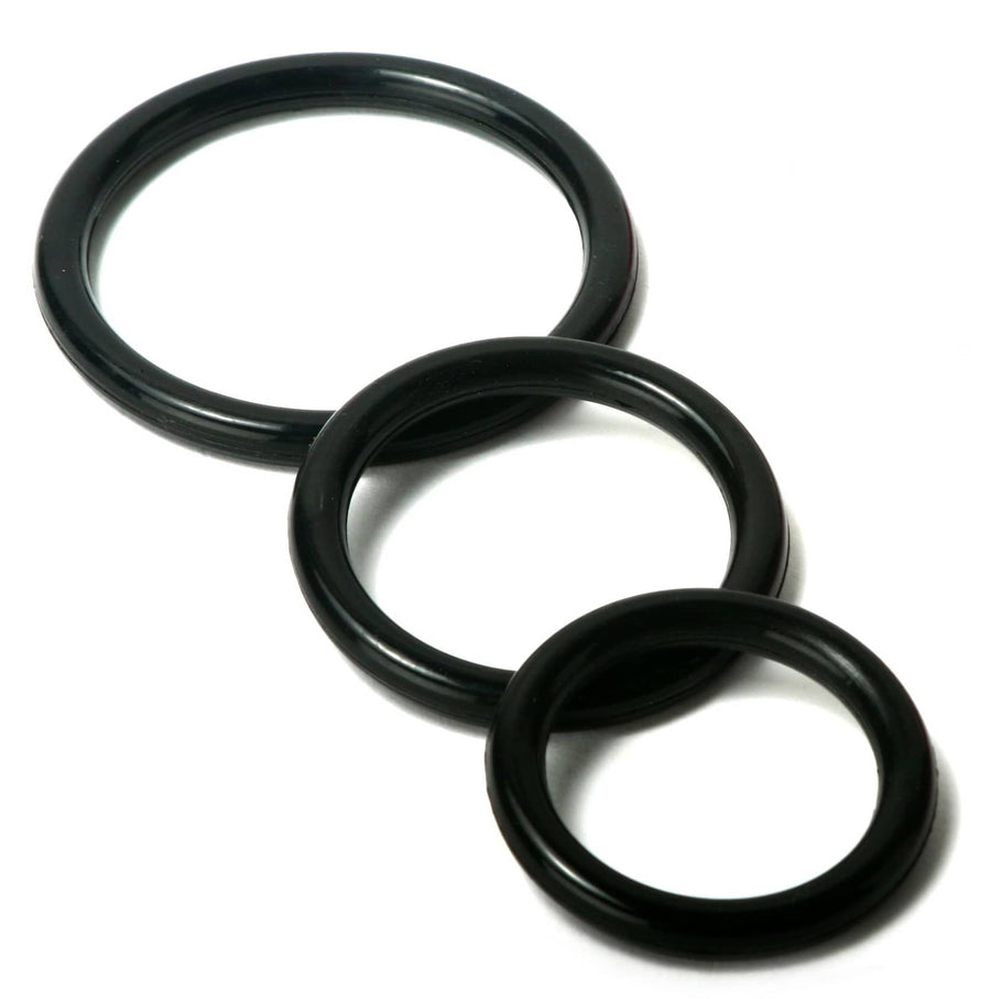 Cock Rings Trinity Silicone Cock Rings Black