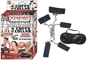 Collars Dominant Submissive 4 Cuffs and Collar - Black