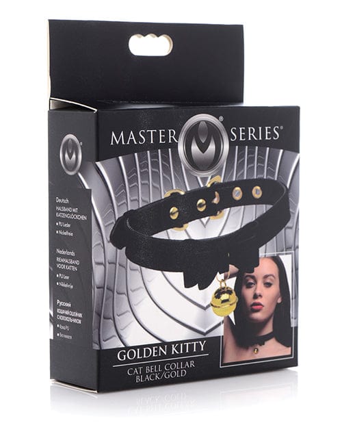 Collars Master Series Golden Kitty Cat Bell Collar - Black/Gold