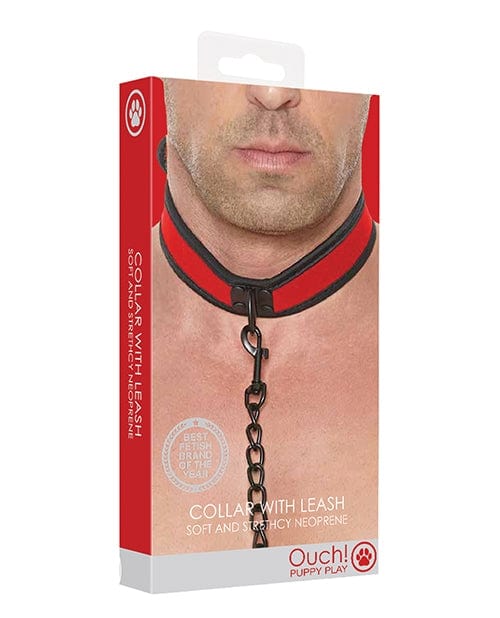 Collars Shots Ouch Puppy Play Puppy Collar w/Leash - Red