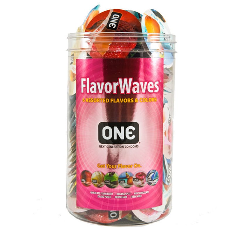 Condoms - Latex & Non Latex One Flavor Waves Display Bowl (100)
