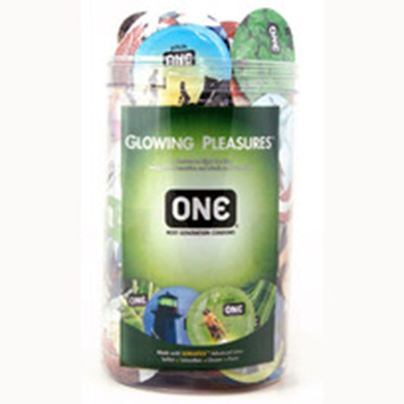 Condoms - Latex & Non Latex ONE Glowing Pleasure Jar (100ct)