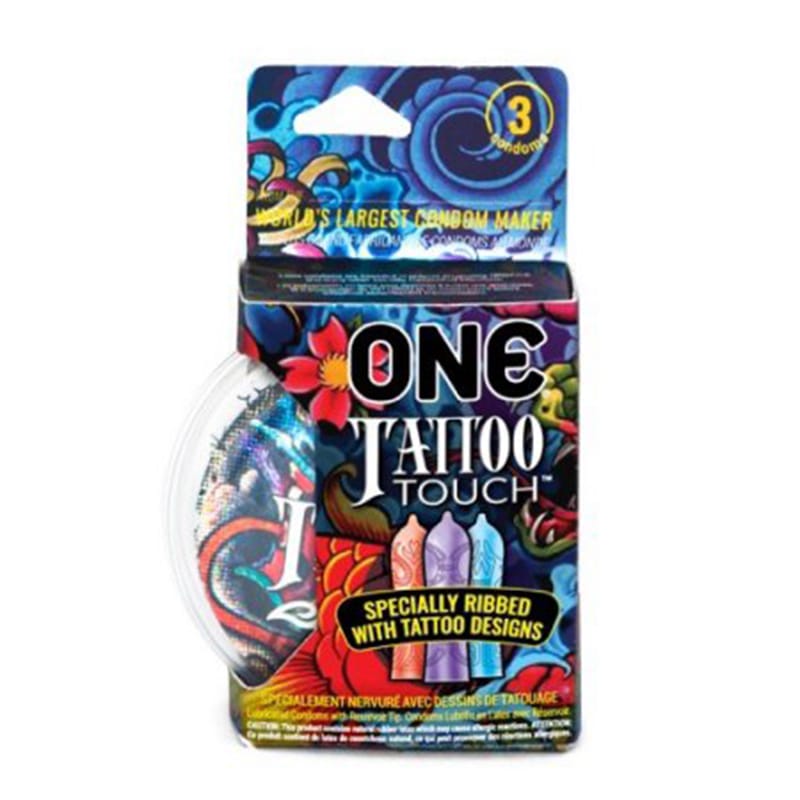 Condoms - Latex & Non Latex ONE Tattoo Touch Condom 3pk