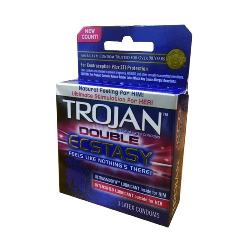Condoms - Latex & Non Latex Trojan Double Ecstasy Latex Condoms (3)