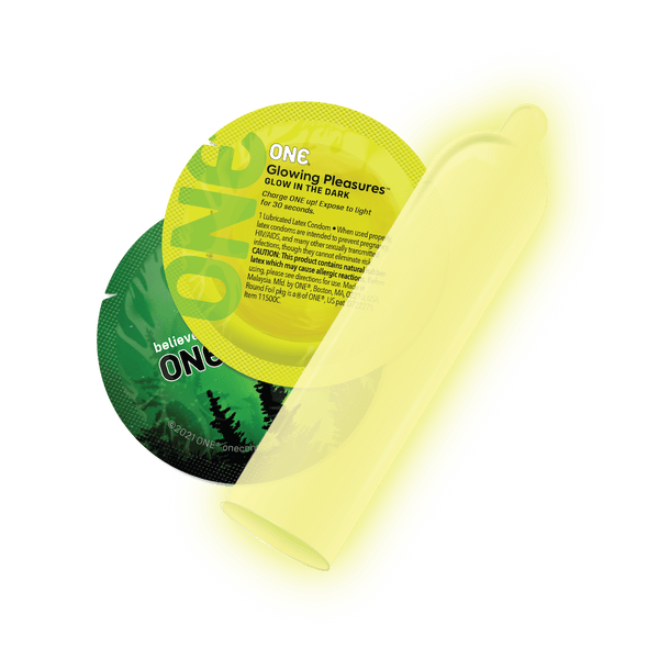 CONDOMS ONE Glowing Pleasures Condoms - 3 Pack