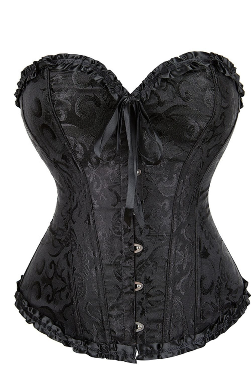 Corsets YesX YX886 Stunning Black Borcade Corset Up to 5XL