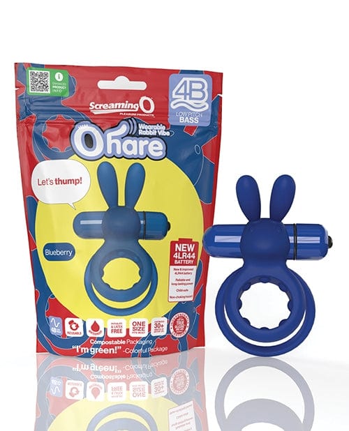Couples Screaming O 4B Ohare Rabbit-Ear Vibrating Ring – Blueberry