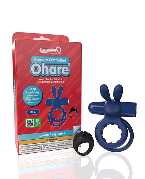 Couples Screaming O Ohare Remote Controlled Vibrating Ring  - Blue